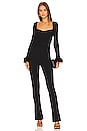 view 1 of 3 Evana Feather Jumpsuit in Black