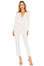 view 1 of 3 Study Abroad Jumpsuit in White Pinstripe