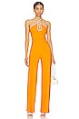 view 1 of 3 Maddison Jumpsuit in Orange & White
