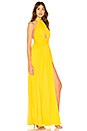 view 2 of 3 VESTIDO LARGO HALTER HAZEL in Canary Yellow