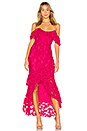 view 1 of 3 Rosewater Lace Gown in Hot Pink