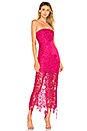 view 1 of 4 ROBE BUSTIER EN DENTELLE FRANZ in Fuchsia