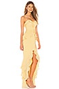 view 2 of 3 Melissa Gown in Cream Yellow