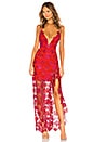 view 1 of 3 Tarron Gown in Magenta & Red