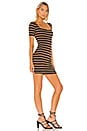view 2 of 3 Margot Mini Dress in Black & Brown Stripe