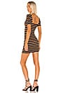 view 3 of 3 Margot Mini Dress in Black & Brown Stripe