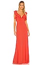 view 1 of 3 VESTIDO LARGO MILA in Red Orange