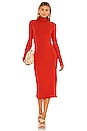 view 1 of 3 Mock Neck Midi Dress in Spice Red
