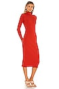 view 2 of 3 Mock Neck Midi Dress in Spice Red