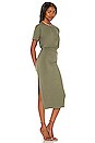 view 2 of 3 Easy Ruched Midi Dress in Olive Green