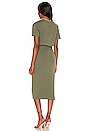 view 3 of 3 Easy Ruched Midi Dress in Olive Green