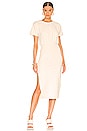 Easy Ruched Midi Dress in Ivory