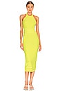 view 1 of 3 Morgan High Neck Halter Midi in Lime Green