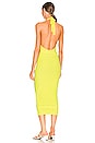 view 3 of 3 Morgan High Neck Halter Midi in Lime Green