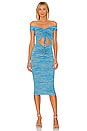 view 1 of 3 Dresden Off Shoulder Midi Dress in Bright Blue Spacedye