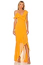 Karen Maxi Dress in Marigold Yellow