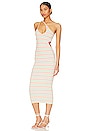 view 3 of 4 Nadira Cut Out Midi Knit Dress in Pastel Stripe