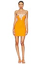 view 1 of 3 Maddison Mini Dress in Orange & White