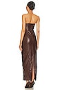 view 3 of 3 x Rachel Ana Faux Leather Maxi Dress in Pecan Brown