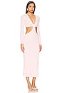 view 2 of 3 Wrenna Rosette Midi Dress in Blush Pink