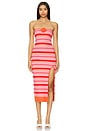 view 1 of 3 Delara Midi Dress in Pink & Red Multi