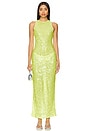 view 1 of 4 Erin Sequin Maxi Dress in Lime Green Sequin