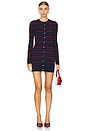 view 1 of 3 Alainna Striped Dress in Red & Navy