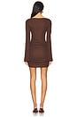 view 3 of 3 x Emily Gemma Quinn Mini Dress in Chocolate Brown