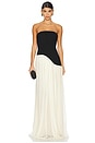 view 1 of 4 Alice Strapless Gown in Black & Cream