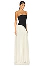 view 2 of 4 Alice Strapless Gown in Black & Cream