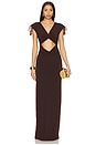 view 1 of 3 Mia Gown in Chocolate Brown