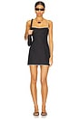 Miles Mini Dress in Black & Ivory