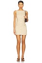 Meredith Mini Dress in Beige Neutral