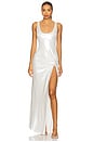 Tonya Maxi Dress in White Metallic