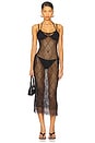 view 1 of 4 Katja Beaded Crochet Midi Dress in Black