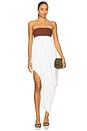 view 1 of 4 Cecilia Maxi Dress in White & Brown