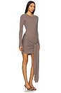 view 2 of 4 Jeany Tie Front Mini Dress in Dark Taupe