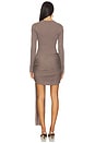 view 3 of 4 Jeany Tie Front Mini Dress in Dark Taupe