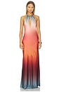 view 1 of 3 Marie Gown in Orange Blue Ombre