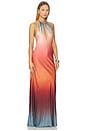 view 2 of 3 Marie Gown in Orange Blue Ombre