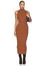 view 1 of 3 Cary Mock Neck Midi Dress in Chestnut