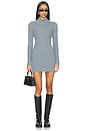 view 1 of 4 Noha Mock Neck Mini Dress in Slate Blue