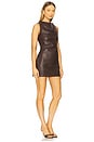 view 2 of 3 Gemma Faux Leather Mini Dress in Espresso