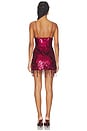 view 3 of 4 Isabetta Sequin Fringe Mini Dress in Dark Red Sequin