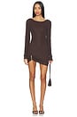 view 1 of 3 Lilia Mini Dress in Dark Chocolate Brown