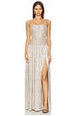 view 1 of 4 Elia Gown in Champagne Metallic