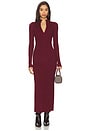 view 1 of 3 x Christina Elezaj Gretta Mock Neck Midi Dress in Wine