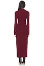 view 3 of 3 x Christina Elezaj Gretta Mock Neck Midi Dress in Wine