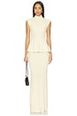 view 1 of 3 x Christina Elezaj Florie Mock Neck Maxi Dress in French Vanilla