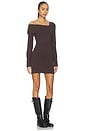 view 2 of 3 Sunna Off The Shoulder Mini Dress in Dark Brown